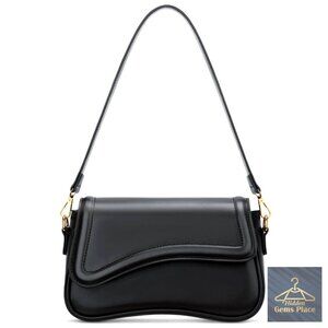 Small PU Leather Shoulder Bag with Removable Strap, 5 Pockets
